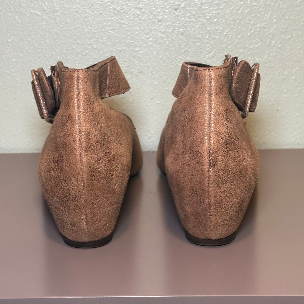 Paul Green Tan Suede Ballerina Wedge Flats Strappy Womens Size UK 4.5 US 7 - Picture 4 of 7